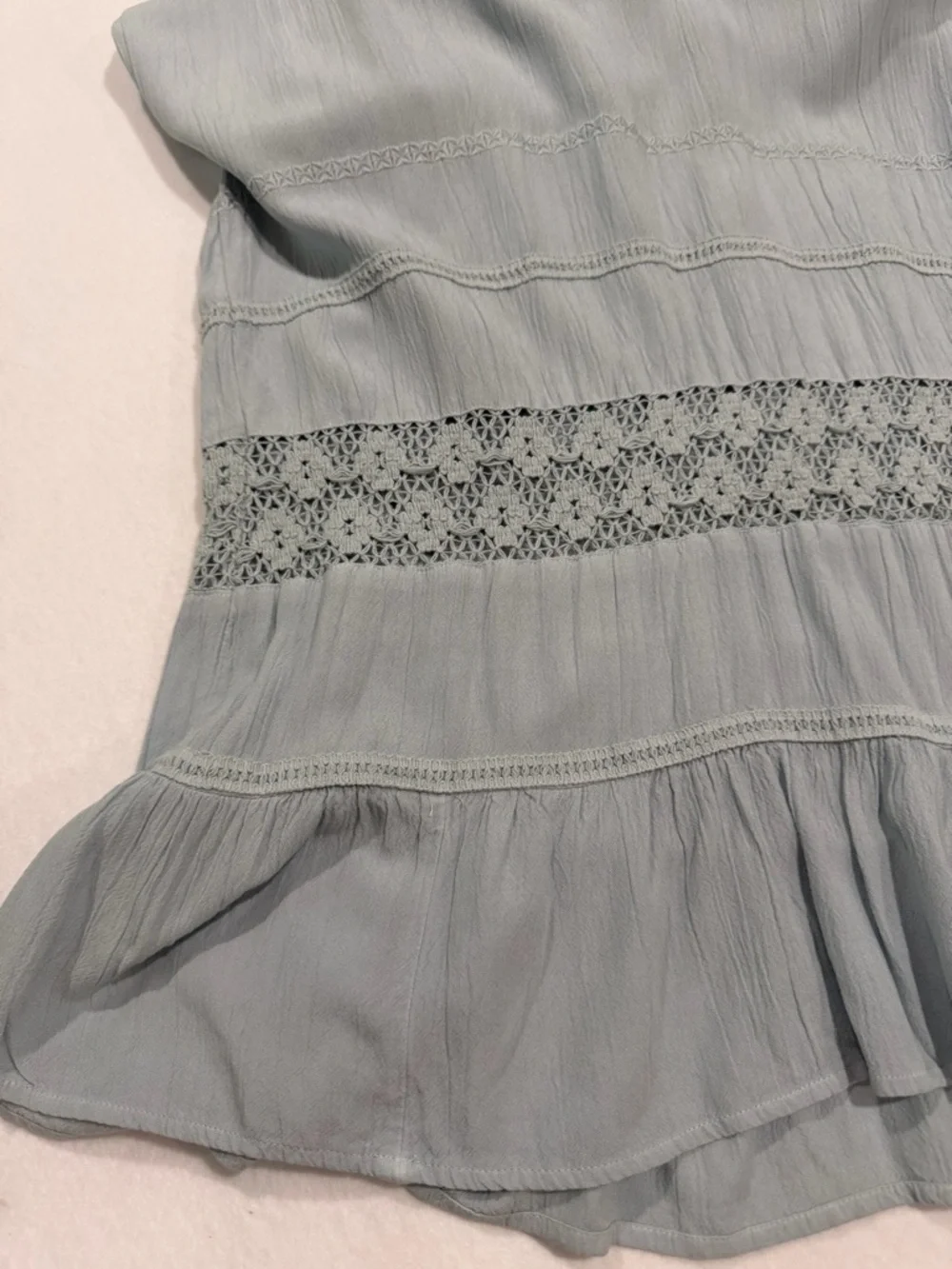 Wanderly Light Blue Boho Maxi Dress Sleeveless Lace Size S - Picture 6 of 9